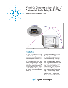 IV and CV Characterizations of Solar/ Photovoltaic Cells Using the