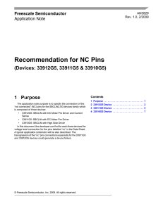 Recommendation for NC Pins (Devices: 33912G5, 33911G5