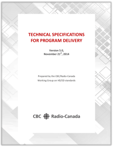 technical specifications for program delivery - CBC/Radio