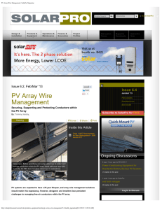PV Array Wire Management | SolarPro Magazine