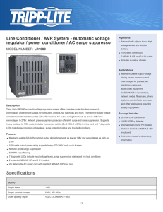 Line Conditioner / AVR System - Automatic voltage regulator / power