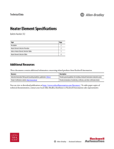 Heater Element Specifications