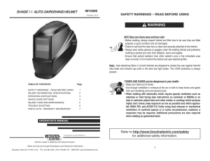 warning - Lincoln Electric