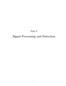 Signal Processing and Detection