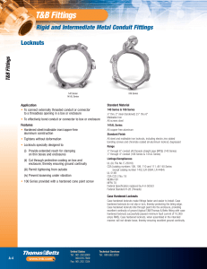 Rigid and Intermediate Metal Conduit Fittings Locknuts