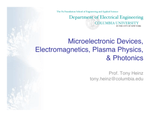 Microelectronic Devices, Electromagnetics, Plasma Physics