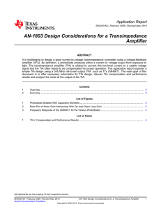 Design Considerations For A Transimpedance Amplifier