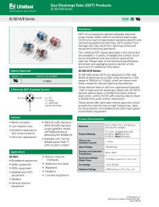 Gas Discharge Tube (GDT) Products SL1021A/B Series