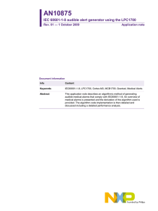 AN10875 IEC 60601-1-8 audible alert generator using the