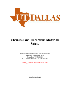 Chemical and Hazardous Materials Safety Manual