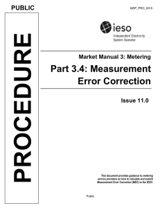 Measurement Error Correction - Independent Electricity System