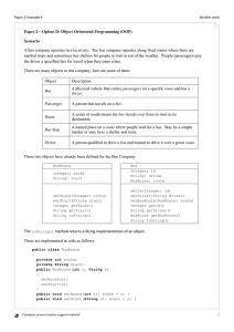 Paper 2—Option D: Object Orientated Programming (OOP) Scenario