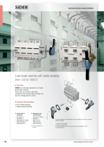 Load break switches with visible breaking from 125 to