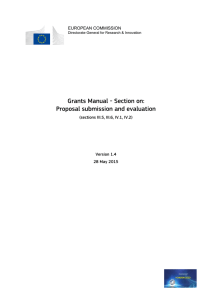Grants Manual - Section on: Proposal submission and