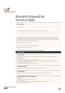 Research Proposal for Access to Data