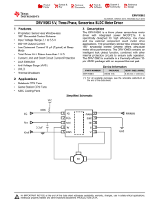 5V Three Phase Sensorless BLDC Motor Driver (Rev. A)