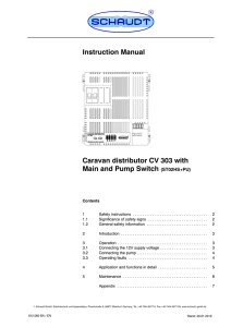 Instruction Manual Caravan distributor CV 303 with Main and Pump