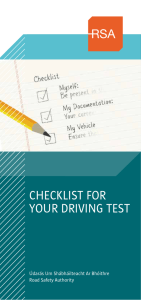 checklist for your driving test