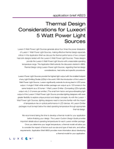 Thermal Design Considerations for Luxeon 5 Watt
