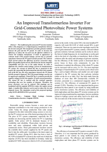 An Improved Transformerless Inverter For Grid