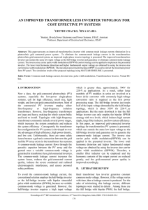 AN IMPROVED TRANSFORMER LESS INVERTER TOPOLOGY