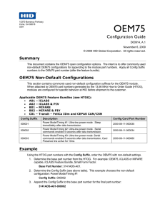 OEM75 Configuration Guide
