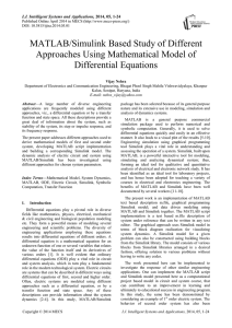 MATLAB/Simulink Based Study of Different Approaches Using