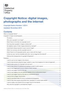 Copyright Notice digital images, photographs and the internet