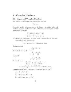 1 Complex Numbers - Brown math department