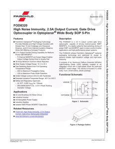 FOD8320 High Noise Immunity, 2.5A Output Current, Gate Drive