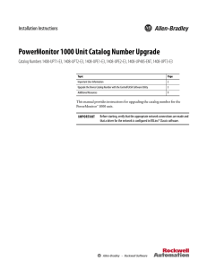 PowerMonitor 1000 Unit Catalog Number Upgrade