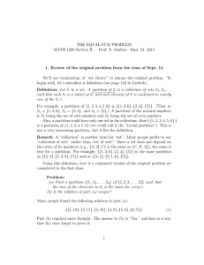 THE EQUAL-SUM PROBLEM MATH 1200 Section B — Prof. N