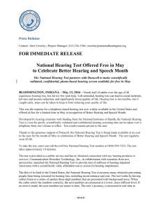 National Hearing Test Press Release
