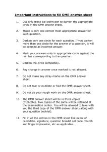 Important instructions to fill OMR answer sheet