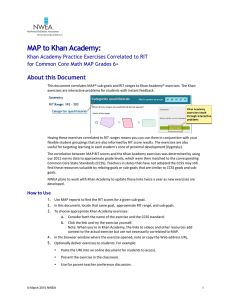 MAP to Khan Academy - Web-Based MAP Partner Support