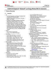 CC2541-Q1 2.4-GHz Bluetooth Low Energy and Proprietary System