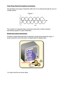 Three Phase Electricity Supplies and Systems