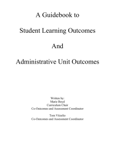 A Guidebook to Student Learning Outcomes And