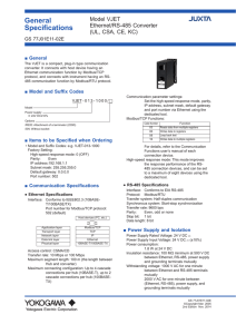 Model VJET Ethernet/RS-485 Converter (UL, CSA, CE