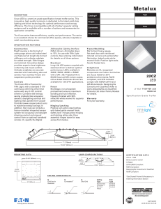 Metalux Cruze 22CZ LED 2` x 2` Specification Grade Troffer spec sheet