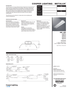 Metalux T5 Light Duty Industrial spec sheet