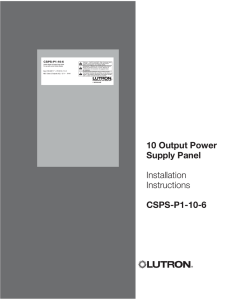 10 Output Power Supply Panel Installation Instructions