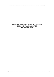 national building regulations and building standards act no. 103 of