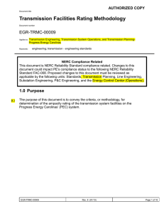 Transmission Facilities Rating Methodology