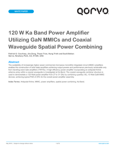 120 W Ka Band Power Amplifier Utilizing GaN MMICs and