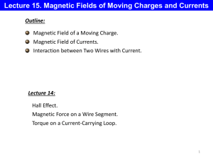 Lecture 15. Magnetic Fields of Moving Charges and Currents