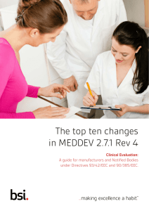 The top ten changes in MEDDEV 2.7.1 Rev 4