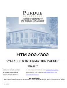 HTM 202/302 - Purdue University