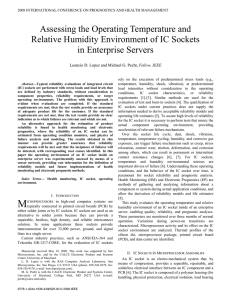 Assessing the Operating Temperature and Relative Humidity