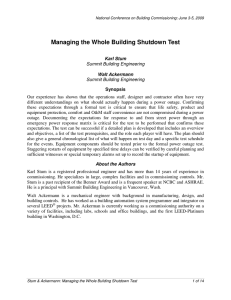 Managing the Whole Building Shutdown Test